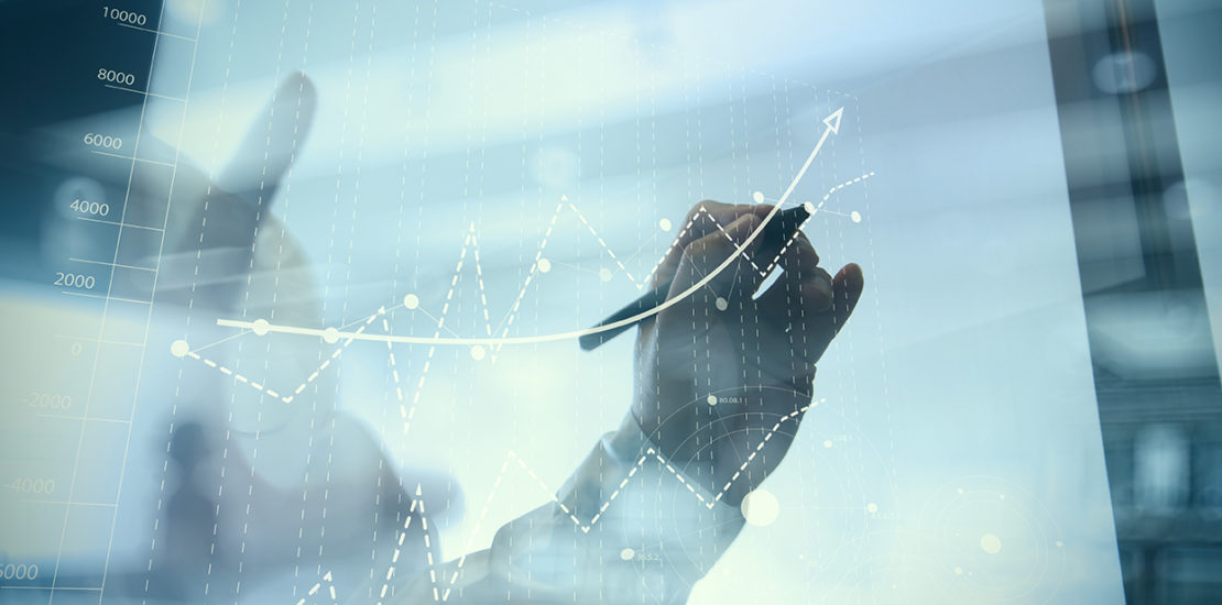 businessman hand working with new modern computer and business strategy as concept